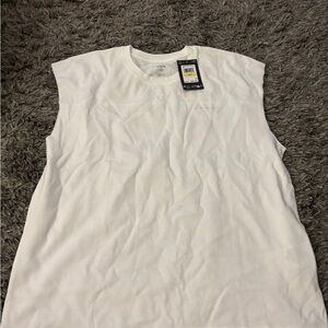 Under Armour UA Icon HW Cotton White Sleeveless T-Shirt, size medium